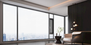 现代简约风客厅大窗景观