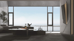 现代简约风客厅大窗景观