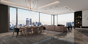 现代简约风格的宽敞客厅