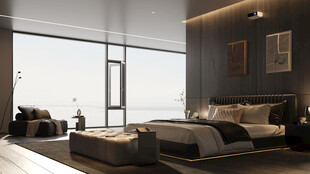 现代简约风卧室室内场景