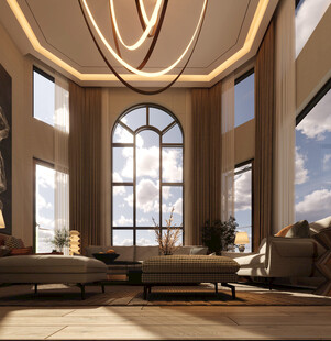 豪华挑高客厅室内设计展示