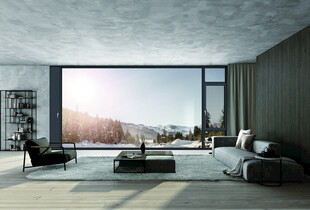 现代简约风宽敞客厅景观