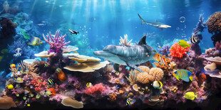海底鱼世界背景墙