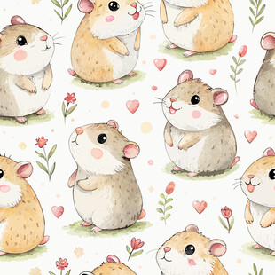 可爱仓鼠图案背景图
