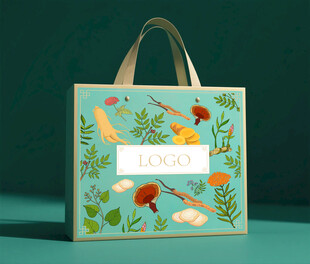 九大仙草手提袋效果包装展开图