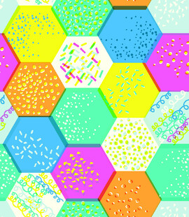 多彩六边形几何图案背景