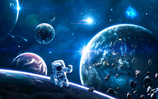 太空陨石宇宙星球银河黑洞背景墙