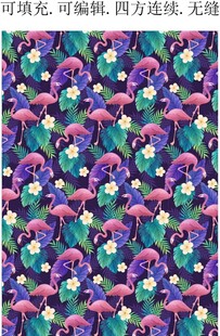 花鸟植物图案 热带风情印花 