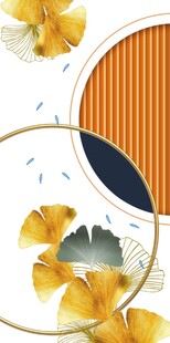 中式风银杏元素装饰图案