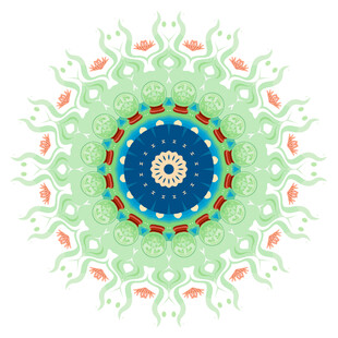 多彩曼陀罗花纹图案设计