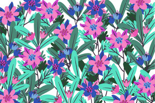 粉色花卉 服装印花 家纺图案 