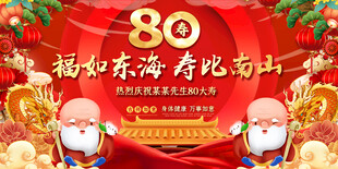 80寿宴喜庆背景
