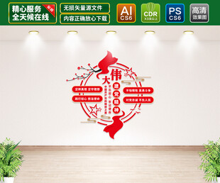 伟大建党精神竖版文化墙