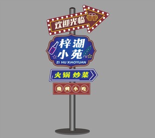 夜市发光指引牌导视牌