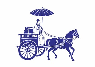 古代马车出行图