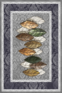 几何图案装饰的多彩叶子画