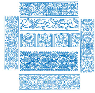 青花瓷风格传统花纹图案