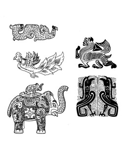 传统中式动物图案纹饰