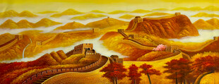 金色长城国画