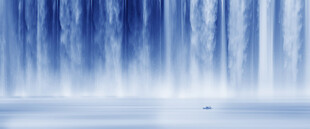 瀑布山水画幕墙