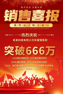 企业公司销售喜报海报