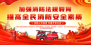 消防标语背景展板