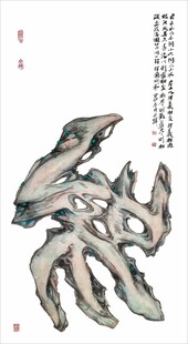 水墨风格奇特手形画作和字