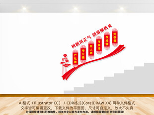 清廉机关楼梯文化墙