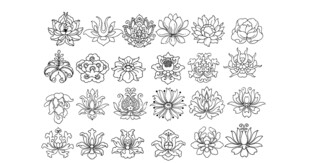 多样雪花图案设计素材