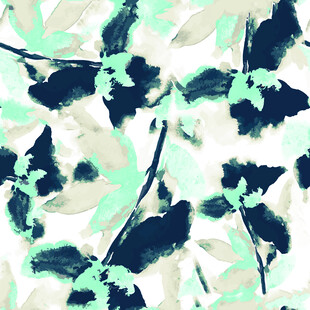 蓝绿花卉图案纹理背景