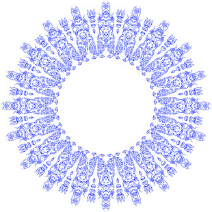 蓝色圆形花纹图案