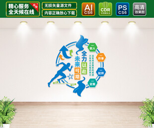 竖版励志标语文化墙