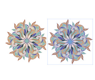 多彩对称曼陀罗圆形图案设计