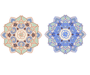 精美双色曼陀罗图案古典