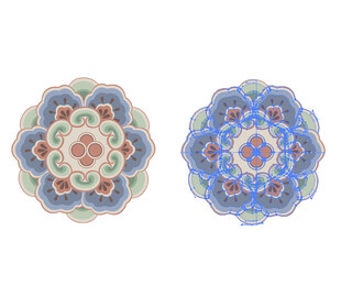 多彩曼陀罗图案圆形 花纹古典 