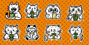 喝柠檬茶的小猫