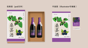 桑葚酒礼盒包装展示
