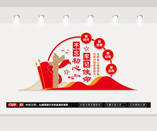 不忘初心牢记使命文化墙