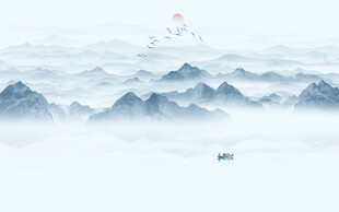 新中式山水画背景墙