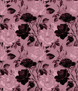 粉色底黑色花卉图案纹理