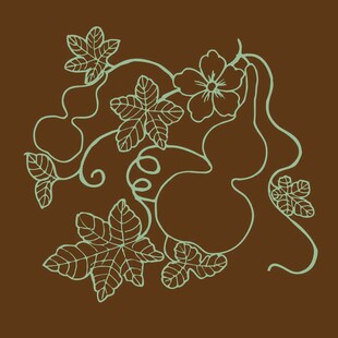 藤蔓葫芦花纹图案设计 