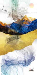 抽象意境山水画