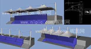 遮阳棚模型设计展示图