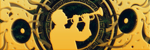 爵士音乐剪影艺术画面
