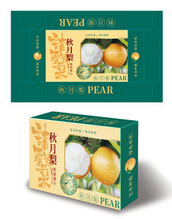 秋月梨礼盒包装展示