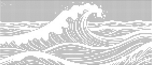 海浪线条艺术插画