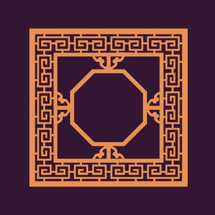 中式八角形古典花纹图案