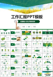 水稻农田农业种植大米PPT模板