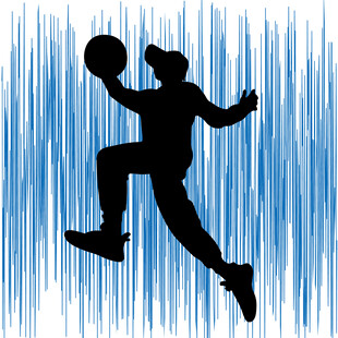 篮球运动员跃起投篮瞬间