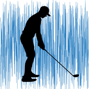 高尔夫球手击球瞬间